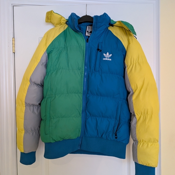 adidas Jackets & Blazers - Vintage Adidas Colorblock Puffer Jacket Large
